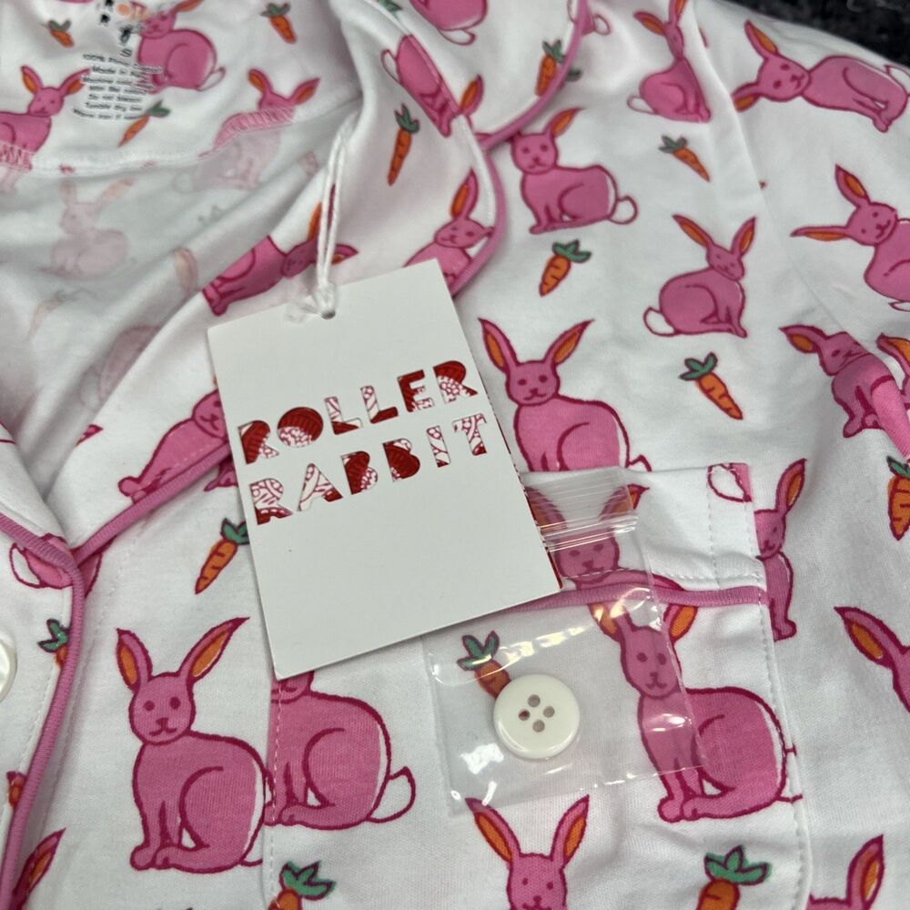 NWT Roller Rabbit Romy Rabbit Polo Pajamas Set Size S - Picture 4 of 11